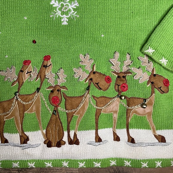 Christmas sweater Santa and Rudolph Ugly Christmas sweater - Picture 3 of 9